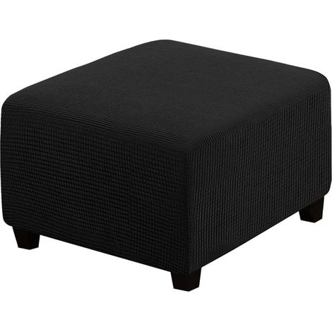 Fundas elásticas para taburetes de almacenamiento - Tejido de spandex negro, protectoras con elástico (1/5)