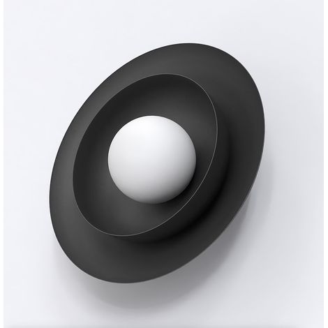 Lampada a parete Poppi in acciaio nero opaco