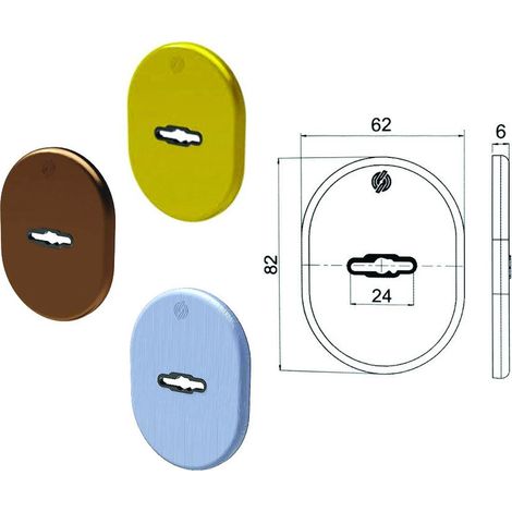 Mostrina interna/esterna doppia mappa serie t - Specifiche: mm.62x82x6 allu. anodizzato bronzato (4301KF4)
