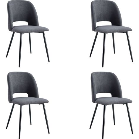 Pack de 4 Sillas de Comedor Mos Tapizadas Respaldo Redondeado en Color Gris 58x86x50 cm (1/5)