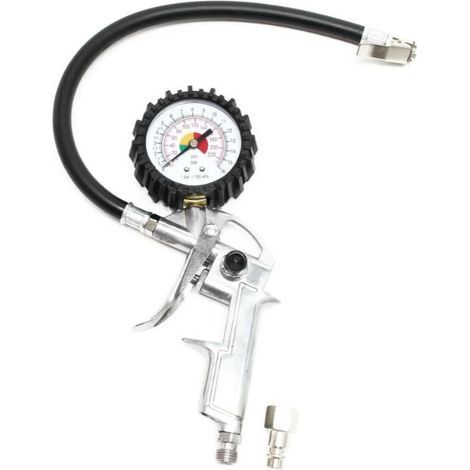 Pistola per compressore d'aria Ulisem con manometro da 0-16 bar per pneumatici di auto e moto. (1/3)