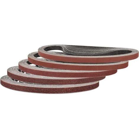 Pack of 25 abrasive belts 9 x 533 mm, grit 60/80/120/240/400 for belt sander, ideal for wood and paint (1/5)