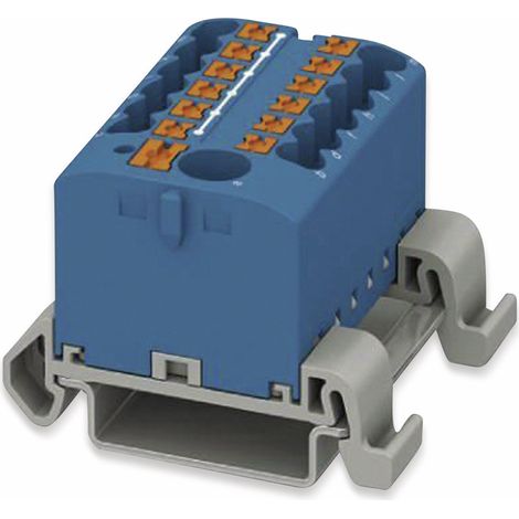 Bloc de distribution PHOENIX CONTACT, 3273222, PTFIX 6/12X2,5-NS35A BU