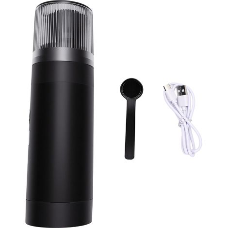 Machine à café électrique de voyage 3 en 1, Machine à capsules Portable pour Capsules au sol, Camping randonnée bureau, Rechargeable noir (1/5)