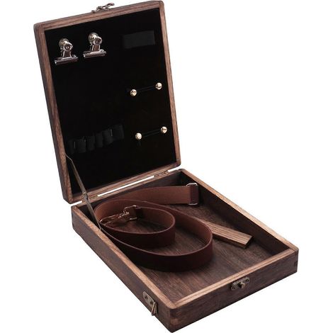 Boîte en bois pour écrivain, sacoche en bois avec couvercle à charnière et fermeture à loquet, idéale pour ranger et dessiner en extérieur. (1/5)