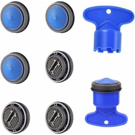 6 Pièces Mousseur Aérateur M24 Économiseur d'eau Embout Aérateurs de Robinet Filetage Extérieur 24mm avec Clé pour Mitigeur d'Evier (1/5)