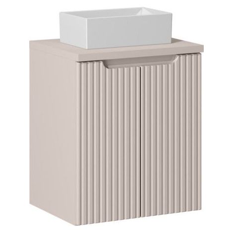 Ensemble Meuble Salle de Bain 2 portes + Vasque + Plateau L 50 x P 40 x H 59,5 cm - Astral - Beige crème - Livraison gratuite (1/5)