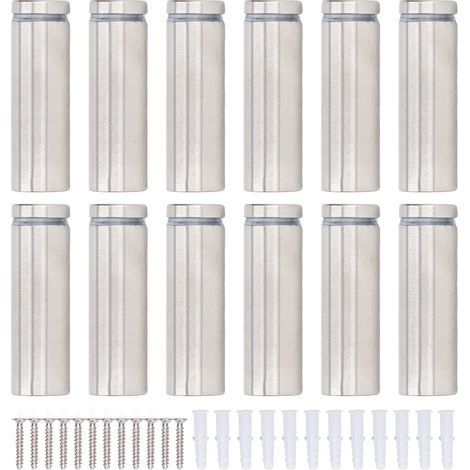 Kit de vis publicitaires 19x60mm, 12 jeux de matériel de montage en verre pour panneau en acier inoxydable pour cadre Photo en acrylique (1/5)