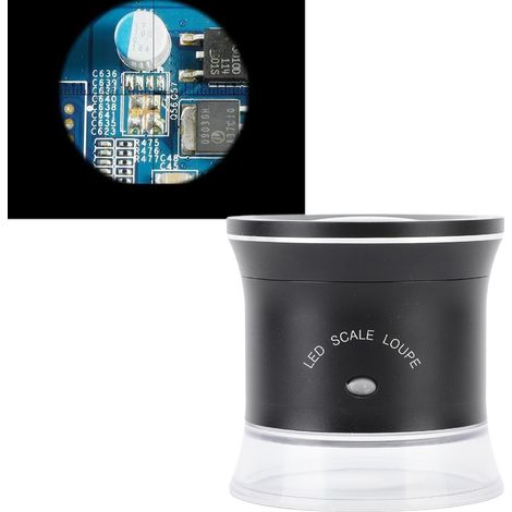 Wiederaufladbare zylindrische 30-fache Vergrößerung mit Skala und schlankem Design ausgestattet mit 6 LEDs und 3 UV-Lampen geeignet für elektronische Bauteile, Textilien, Banknoten, zum Lesen usw. (1/5)