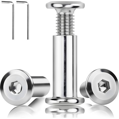 20 Pièces Vis de Connexion pour Meubles M5x10mm Vis Assemblage Meuble Relieuse Connecteurs D'armoire pour les Panneaux de Bois Destinés aux Meubles et aux Armoires (1/5)