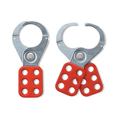 Master Lock 421 Acciaio Lockout Hasp, rosso e argento, 12.2 x 6 x 0.6 cm (1/4)