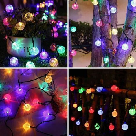 Guirlande Lumineuse Extérieure Solaire - - Forever Light - Boule de Cristal - 8 Modes - Multicolore (1/4)