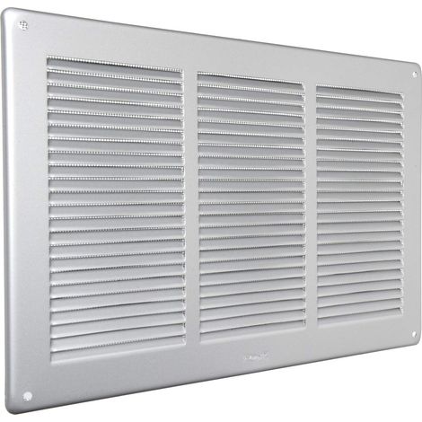 La Ventilazione GAL3424R Griglia di Ventilazione Rettangolare in Alluminio verniciato Argento, da Sovrapporre con rete antinsetti, dimensioni 340x240 mm (1/5)