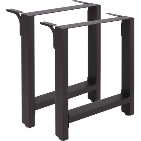 Wiltec Tischbeine aus Stahl 2er Set 70x72cm Vierkantrohre in schwarz pulverbeschichtet Tischkufen Tischgestell Tischuntergestell (1/5)