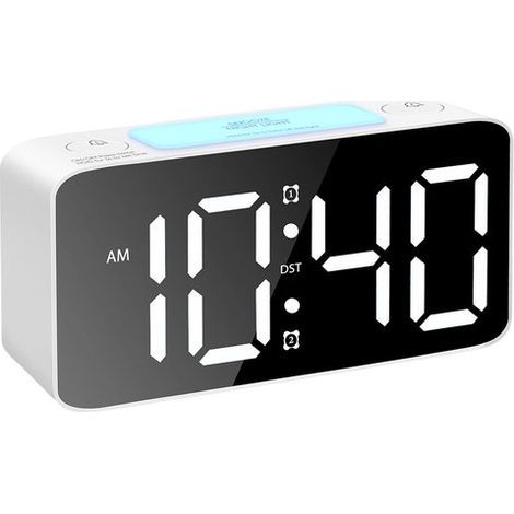 Ynkkvre – Digitaler LED-Wecker mit RGB-Anzeige – Doppelter, extrem lauter Alarm (105 dB) – 7-farbiges Nachtlicht – Großes LED-Display mit gut lesbaren Ziffern – USB-Ladefunktion und Schlummerfunktion (1/5)