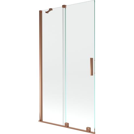 Mexen Velar écran de baignoire à 2 ailes coulissante 100 x 150 cm, transparent, Or rose - 896-100-000-01-60 (1/5)