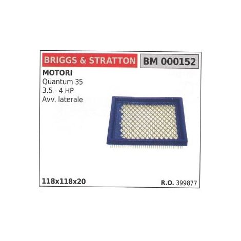 Filtro de aire BRIGGS&STRATTON cortacésped QUANTUM 35