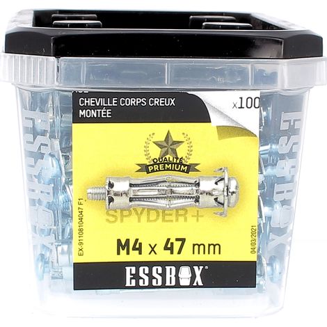 ESSBOX de 100 Chevilles Métalliques à Expansion Qualité Premium 4X47 avec Vis (1/2)