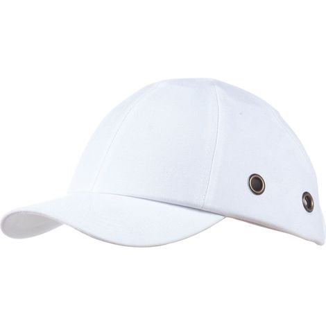 Casquette Anti-Heurt Blanche SINGER HG913W - Coque ABS - Style Baseball - Aerations - Reglage Velcro - Norme EN 812