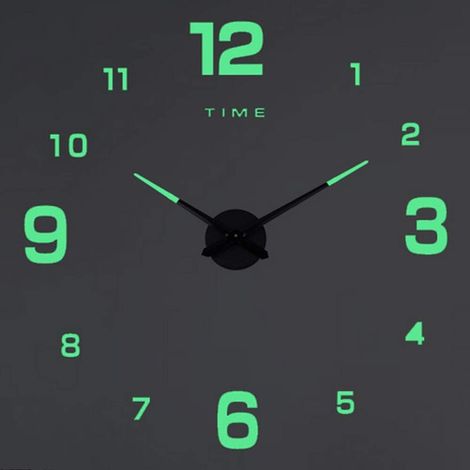 Moderne, leise, leuchtende Wanduhr mit selbstklebendem 3D-Acrylglas (1/5)