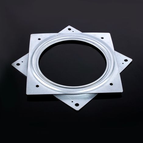 Plateau tournant métallique carré 15 cm pour TV, support pivotant 360° avec roulement, plateau rotatif pour bureau, base tournante en acier, charge lourde, noir, 1 pièce (1/5)