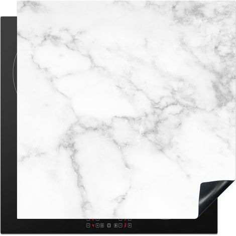 PROTECTION PLAQUE INDUCTION Marbre - Gris - Blanc - Marbre texturé Couvre Plaque De Cuisson 78x78 cm