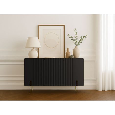 BOBOCHIC - Buffet 3 portes 150 cm MATHILDE pieds or (1/5)