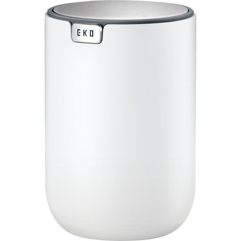 Mini poubelle de bureau ronde avec couvercle basculant - 1,2 l Petite poubelle de table pour bureau, maison, voiture (blanc) (1/5)