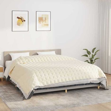 350820 Couverture lestée Crème clair 220x260 cm 11 kg Tissu (1/5)