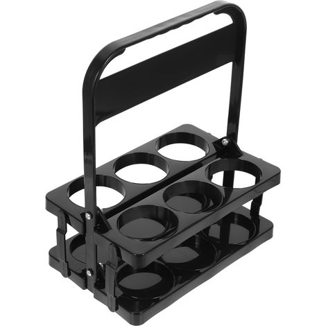 Porte-bières Pliable Noir à 6 Emplacements, Poignée Robuste en Plastique (1/5)