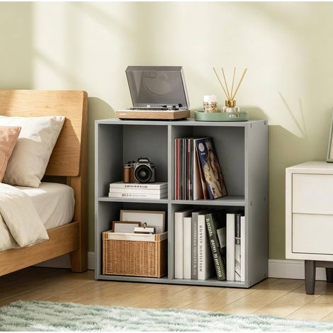 Libreria cubo aperta 4 vani 59,6 x 59,8 x 29 cm legno ingegnerizzato grigio OKWISH (1/5)