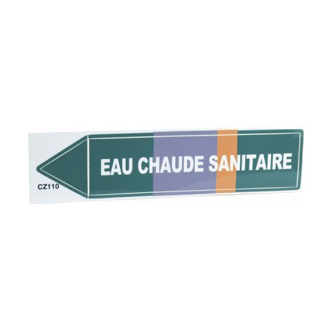 Étiquette souple adhésive eau chaude sanitaire (X 10) - DIFF