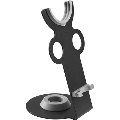 Soporte para secador de pelo - Organizador de baño - Fijación magnética - 25,5 cm de ancho - Negro (1/5)