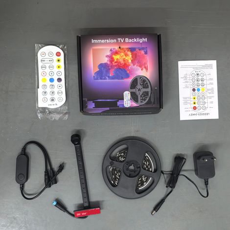 Bande LED TV Sync RGB - Siliciane Flexible, 16M Couleurs, Contrôle App/Télécommande, Découpable, Ambiance Immersive (1/3)