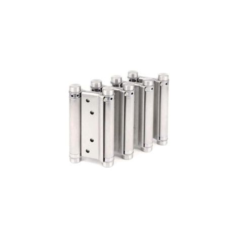 2 pares de bisagras Freegate de acero inoxidable de doble acción para puertas batientes de mostrador de cafetería/salón, ajustables, perfectas para cierre automático, 125 mm (5 pulgadas) -- Crezuo (1/4)