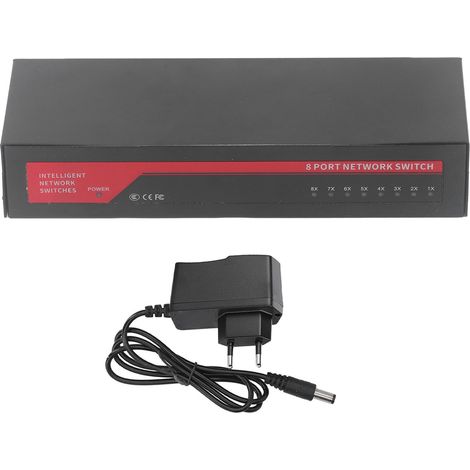 8 ports gigabit poe commutateur en métal robuste bouchon sans ventilateur en métal et joueur mural, séparateur Ethernet pour le bureau à domicile (1/5)