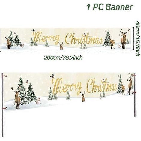 Bannière de Noël extérieure - Décoration de Noël pour la maison - Ornement de Noël - Cadeau de Bonne Année - Style 12 (1/5)