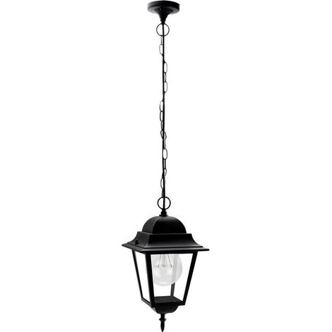 Colgante Exterior Aluminio Spica 1xe27 Negro Ip44  Regx21,5x21,5 Cm