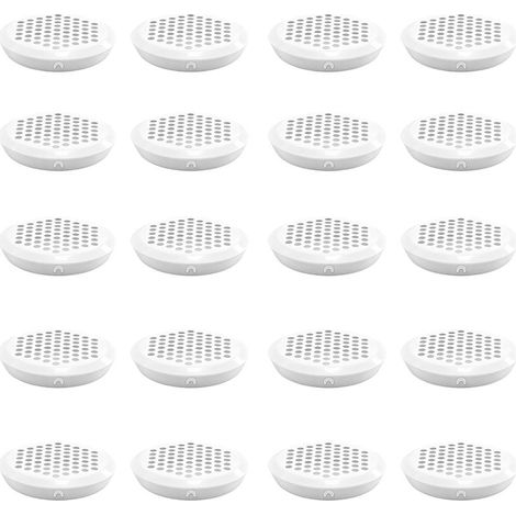 20 Pièces Grille de Ventilation, Blanc Trou de Maille de Ventilation Ronde, Acier Inoxydable Grille D'aération Trou pour Meuble, Diamètre Inférieur 53 mm, pour Armoires de Rangement, Placards (1/5)