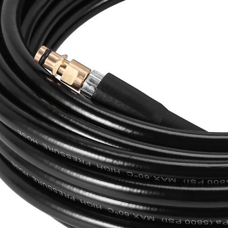 One 10m black plastic high-pressure washer cleaning hose, car wash hose, suitable for car cleaning. (1/5)