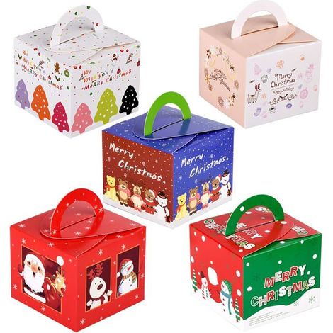 20 boîtes cadeaux de Noël en carton pour biscuits et chocolats, idéales pour décorer votre sapin ou offrir en cadeau. (1/5)