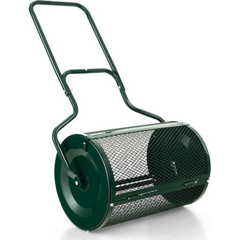 Spandicompost 68 x 41 x 123 cm grande capacità 75 L con maniglia ergonomica design in metallo verde 200021090
