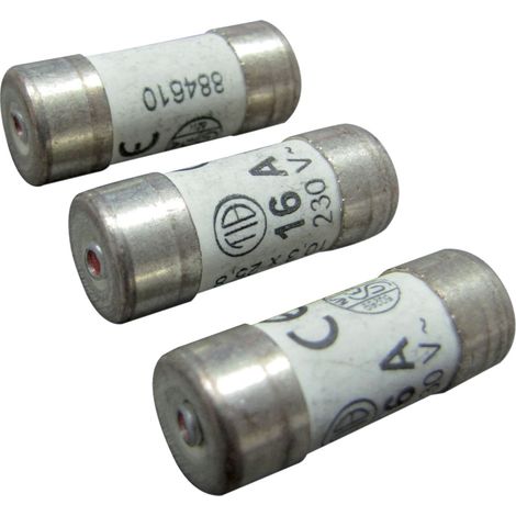 Lot de 3 fusibles céramique à voyant 10.3x25.8mm, 16A, 230V - Tibelec (1/2)