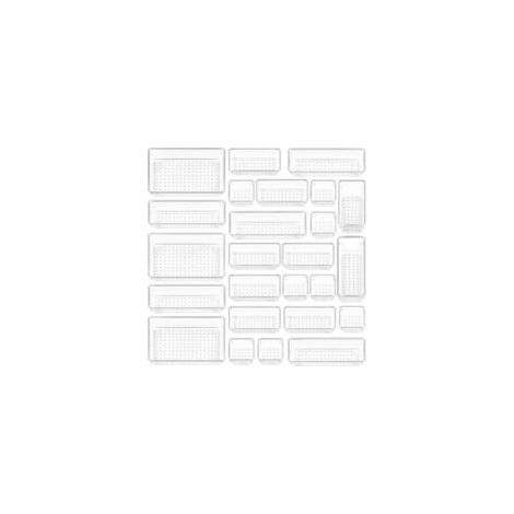 Vtopmart Confezione da 25 organizer per cassetti – 4 misure, contenitori in plastica trasparente – Perfetti per bagno, toletta, ufficio, cucina, attrezzi e trucchi - Crezuo