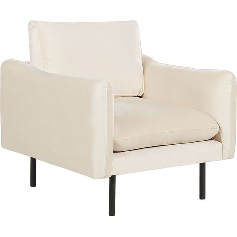 Poltrona moderna in velluto Beige chiaro con gambe nere Vinterbro