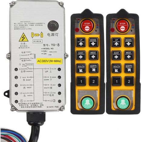 Contrôleur de palan à double poignée, triple protection, étanche, résistant aux acides et aux huiles, antichute pour grue (AC380V) (1/5)