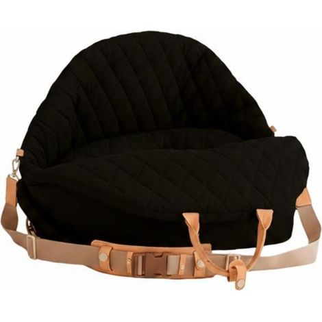 Industrial Dog Litter Box Bed Cushion Basket Kennel Foldable Mattress with Handle and Straps in Bite-Resistant Waterproof Polyester, Black (1/5)