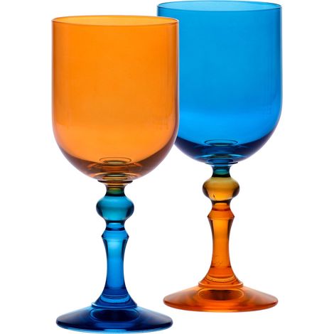 Verres à Vin Orange-Bleu, lot de 2, 300 ml, Collection Bubble (1/5)