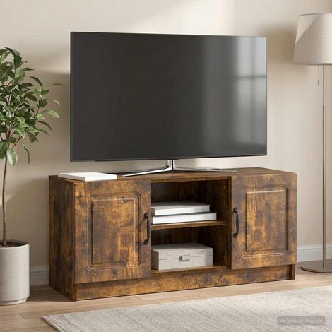vidaXL Mobile TV Rovere Fumo 102 x 34,5 x 47 cm Legno (1/5)
