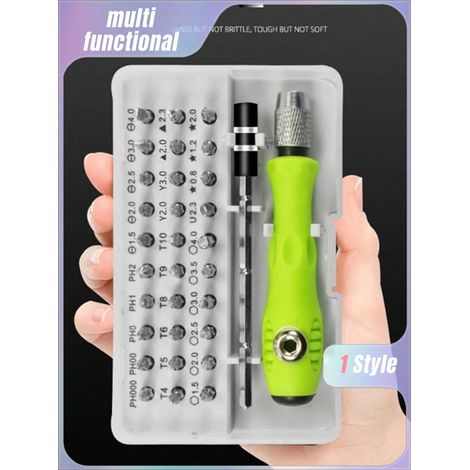 Kit de tournevis précis magnétique mini 32 en 1 Acier au carbone Kit magnétique à domicile Petit kit de tournevis Cadeau essentiel : étoile, Y, triangle, croix, plat, U, hexagone pour lunettes (1/4)